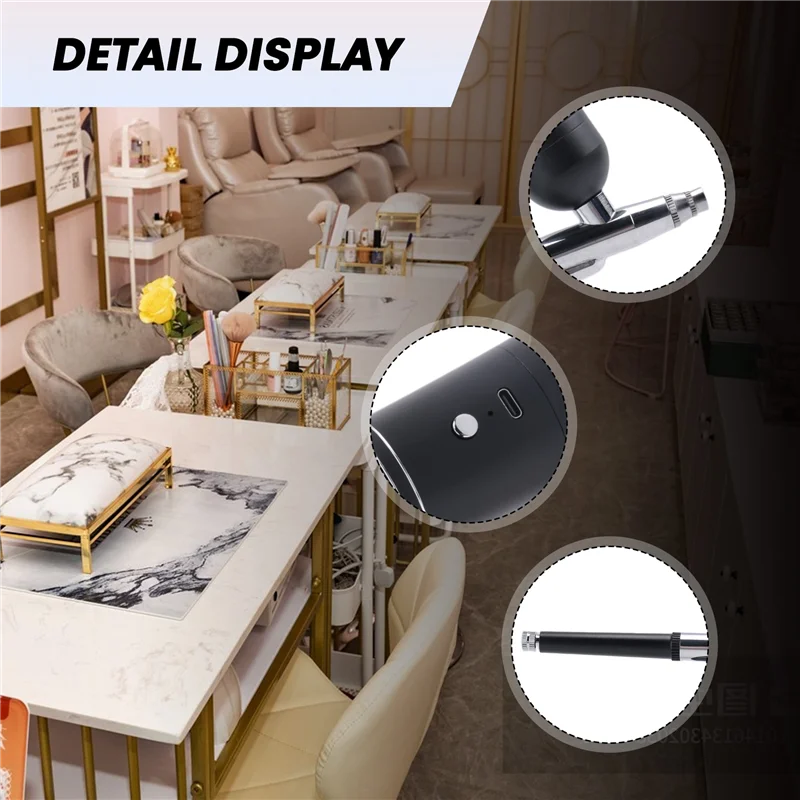 AA20-Airbrush Kit With Compressor Rechargeable Cordless Non-Clogging High-Pressure Airbrush Set For Nail Art Makeup Painting Dur