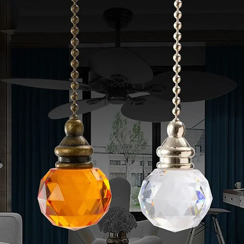 Crystal Style Pull Chain Cord Handle For Light Switch Home Ceiling Fan Chandelier Acrylic Chain Pendant Lamp Pull Cord Decor