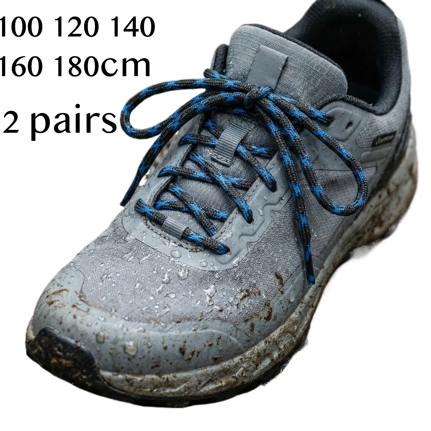 2 Pairs Round Wave Shape Non Slip Heavy Duty Durable Outdoor Climbing Shoelace Hiking Shoe Laces Shoestrings 100 120 140 160 180