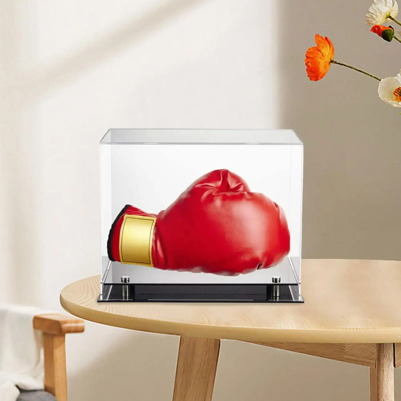 حقيبة عرض قفاز الملاكمة، حامل شفاف للتذكارات والتخزين في المكتب أو المنزل #3