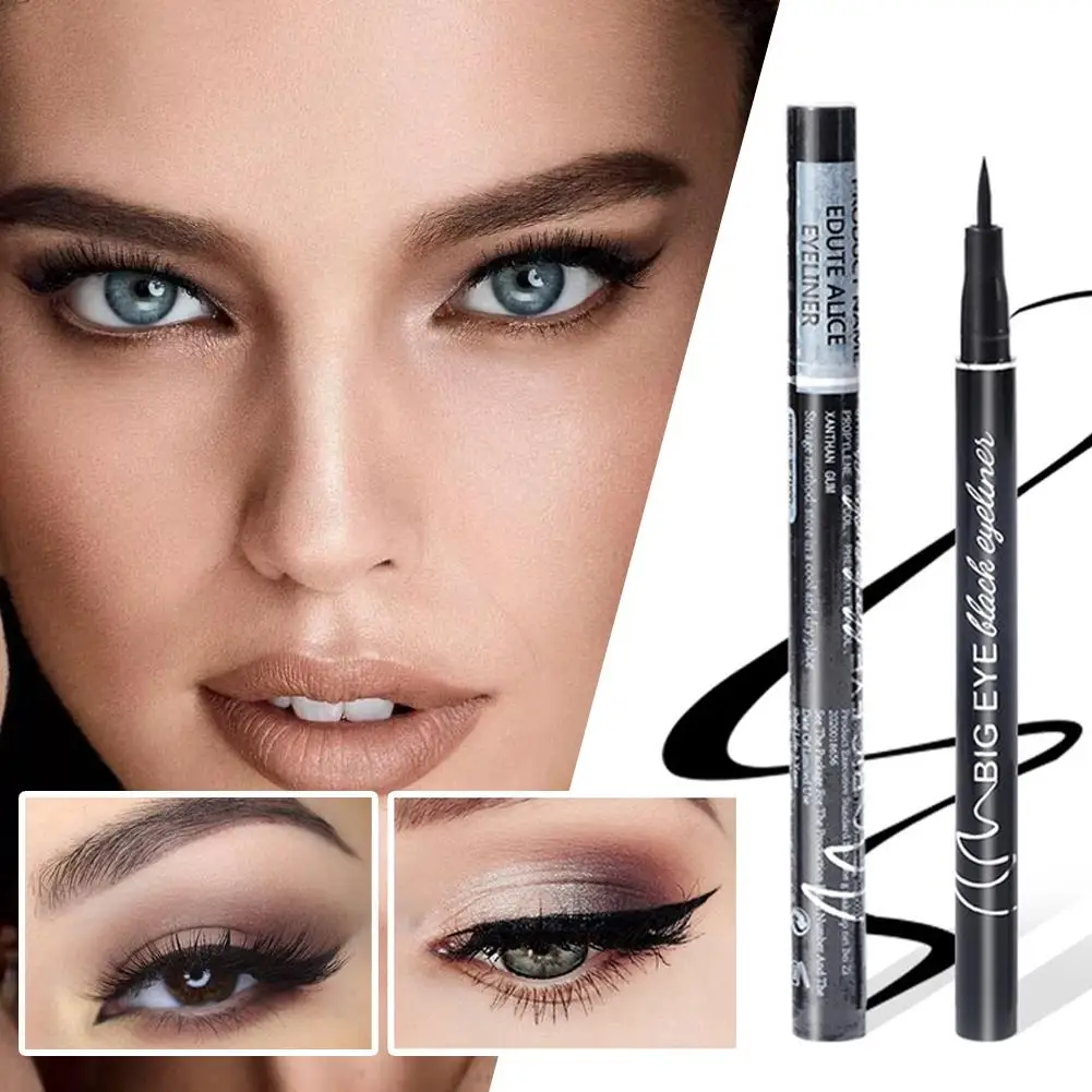 Eyeliner tahan air tahan minyak anti-noda hitam Instan Makeup Eyeliner keren perempuan kosmetik tahan lama kering cair S1T3