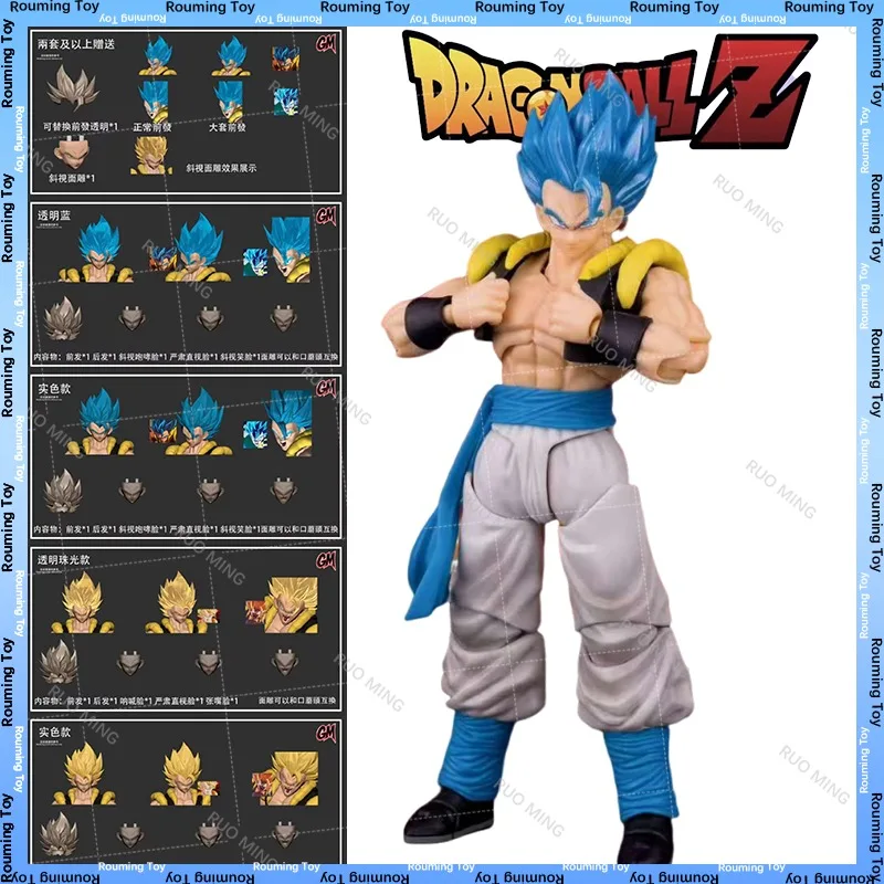 

GM Studio Gogeta Head Dragon Ball Action Figure Super Saiyan SSJ Yellow Black Blue Zamasu Head Anime Figure Gogeta Model Statue