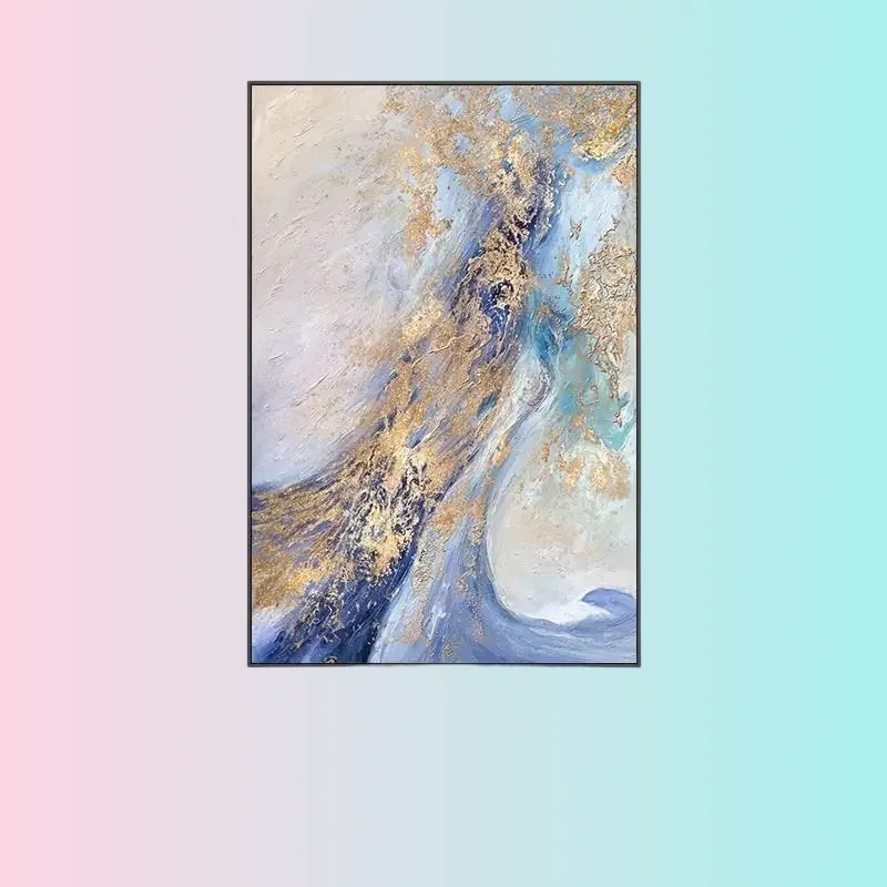 

2-0002Modern Abstract Landscape Oil Painting - Coastal Waves & Cliff Art - Contemporary Living Room Decor Gift for Housewarming