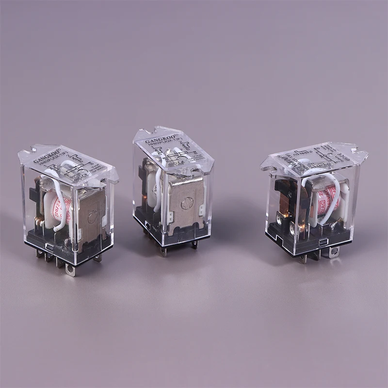 Mini Electromagnetic Relay Switch With Socket Base AC220V DC12V24V JQX-13F HH62P High Power Relay Coil General DPDT Micro