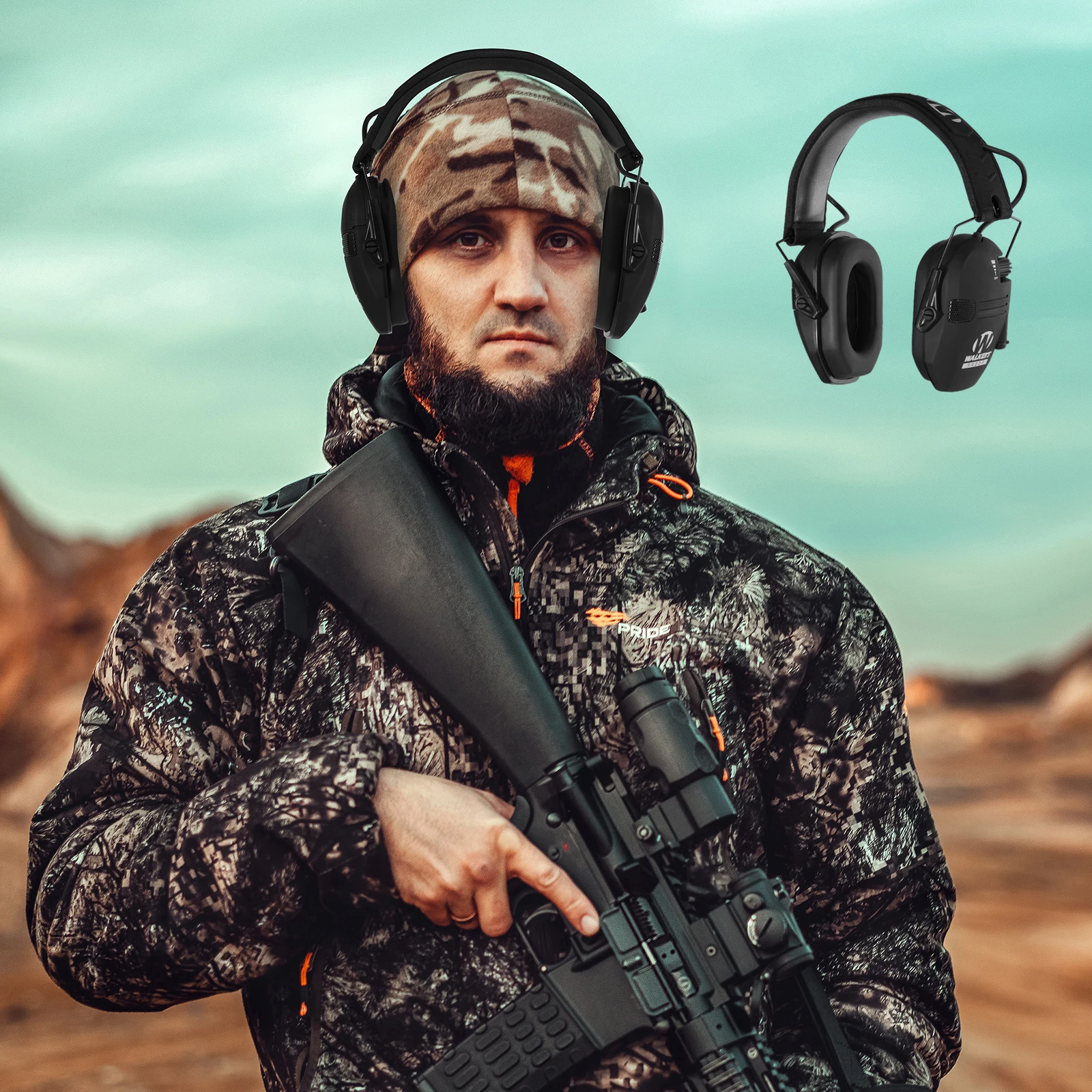 Top Anti-Noise Shooting Headset, Ouvido Eletrônico, Caça Tático Headset, Proteção Auditiva Impacto, Ouvido