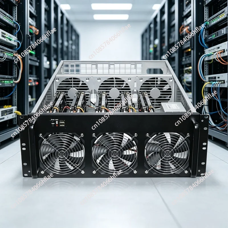 4U Rack Mount Server Chassis 6/8 GPU Support ATX Power Supply Computer Case with 6 Cooling Fans