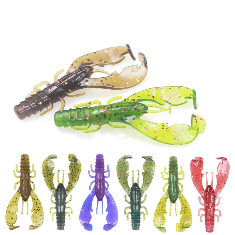 7cm3.5g Floating TPR Soft Shrimp Perch Mandarin Fish Special Killing Luya Soft Bait Biomimetic Fake Fish Bait Wholesale Double