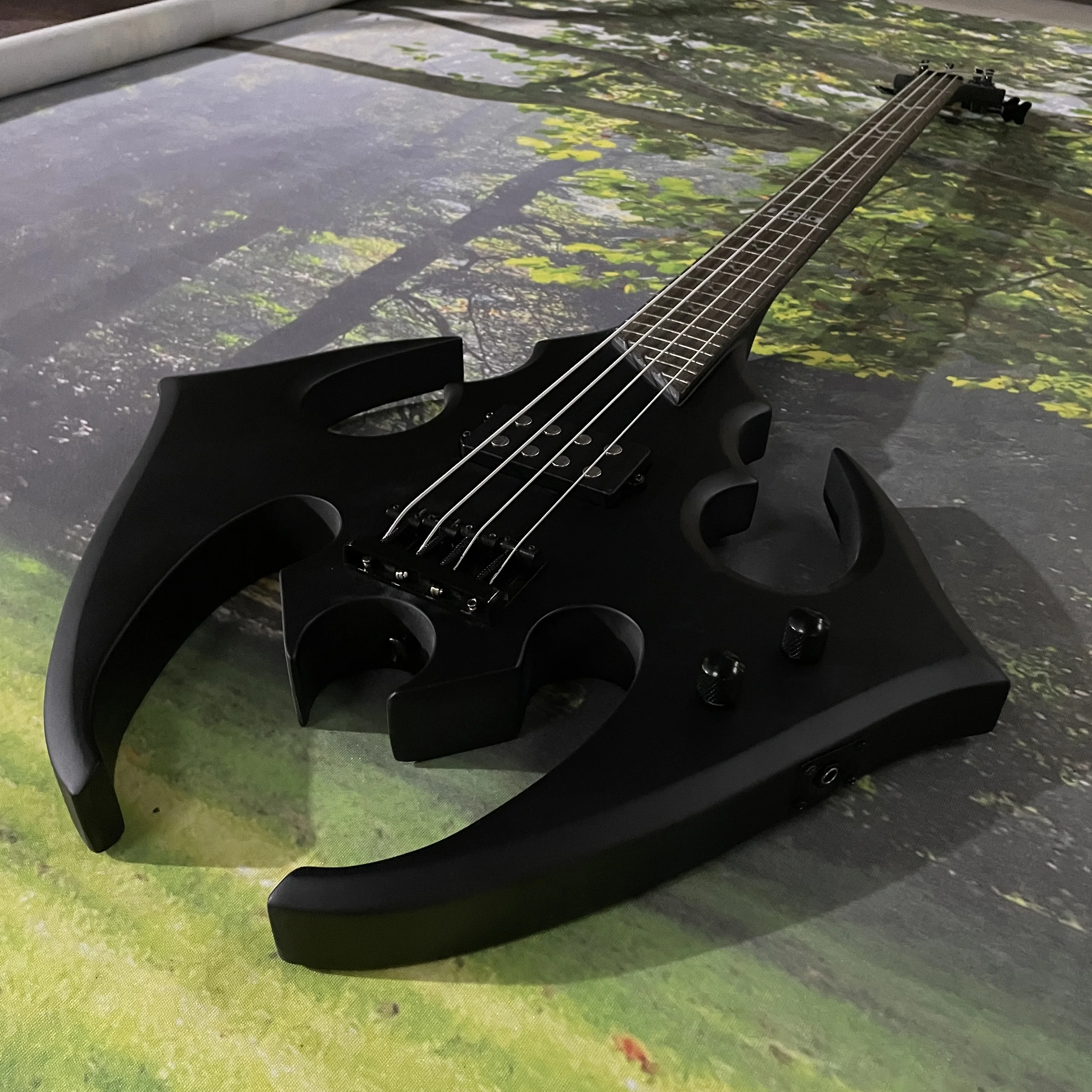 4s باس بات الجسم الكهربائية باس روزوود فريتس جميع الأجهزة السوداء 4 سلاسل ماتي الجسم الغيتار #2