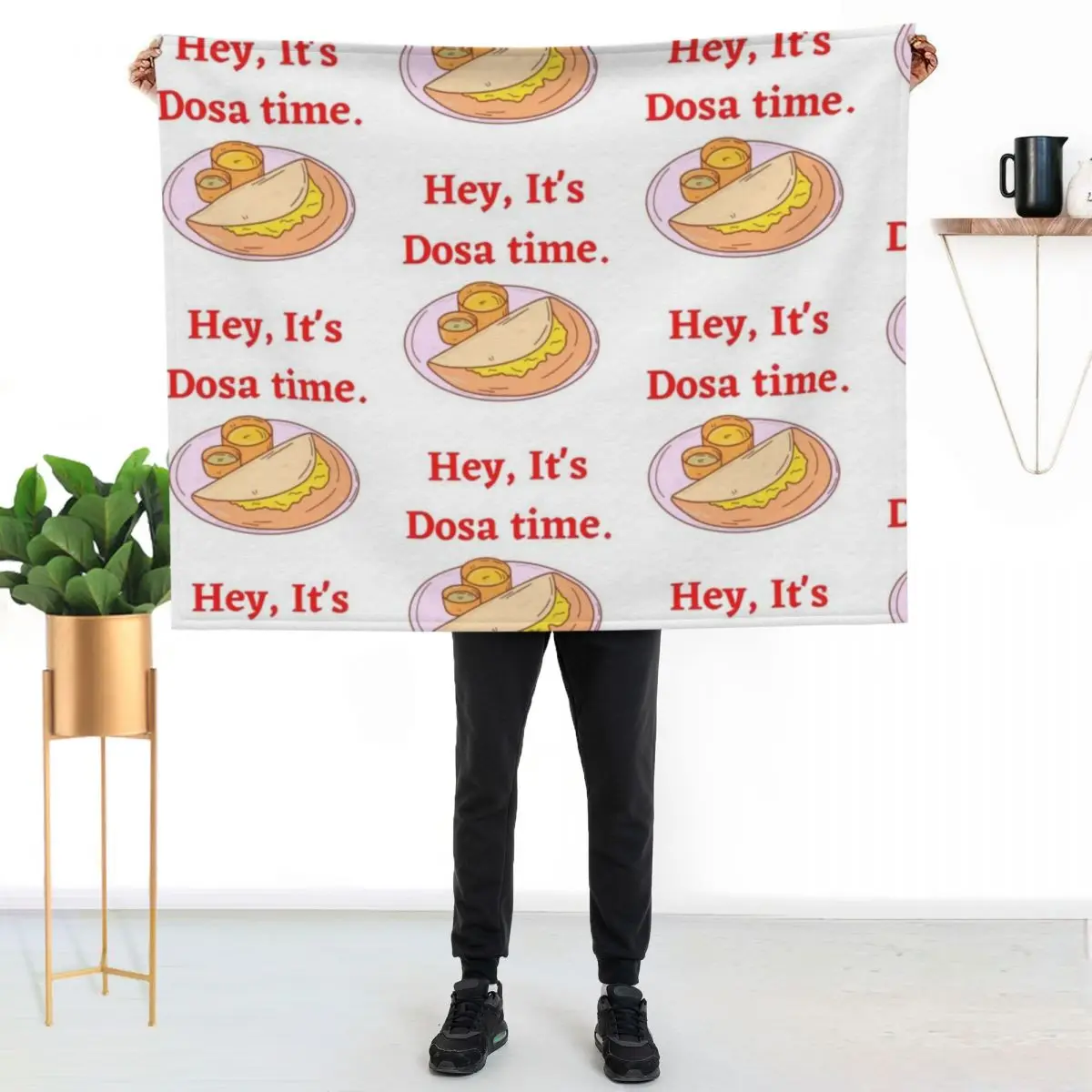 

Dosa Time Tee Throw Blanket Modern Design Soft Blanket for Home Decor