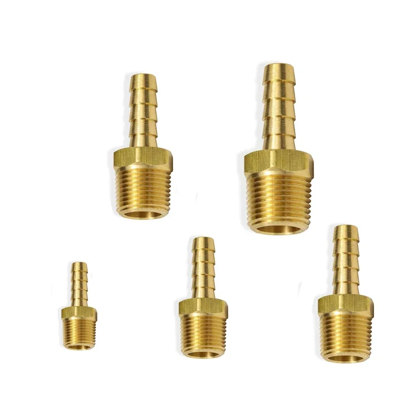 Pagoda Connector 6 8 10 12 14mm Hose Barb Gas Connector Hose Tail Thread 1/8 1/4 3/8 1/2 Inch Thread Brass Water Pipe Fittings