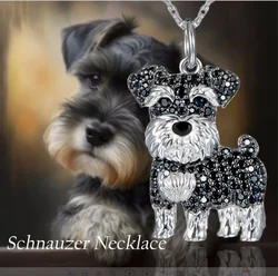 Exquisite and Cute Schnauzer Dog Pendant Necklace for Women Elegant Pet Puppy Jewelry Animal Accessories Dog Lovers Gift