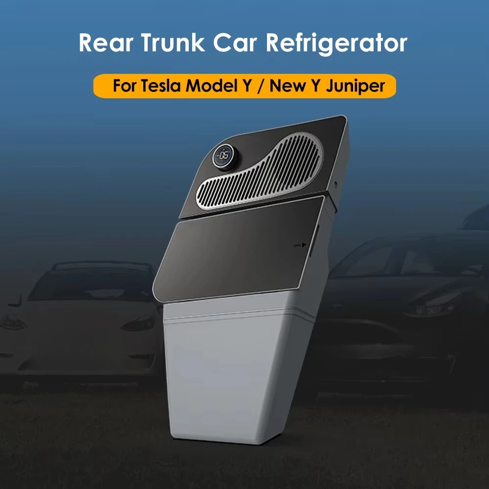 Portable Vehicle Mini Car Refrigerator for Tesla Model Y 16L Capacity with Digital Display for Outdoor Food Keep