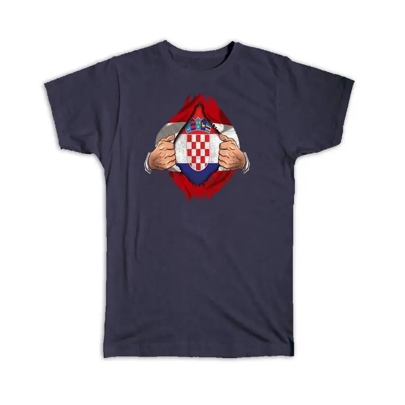 

Croatia Danish Flag Chest Croatian T shirt