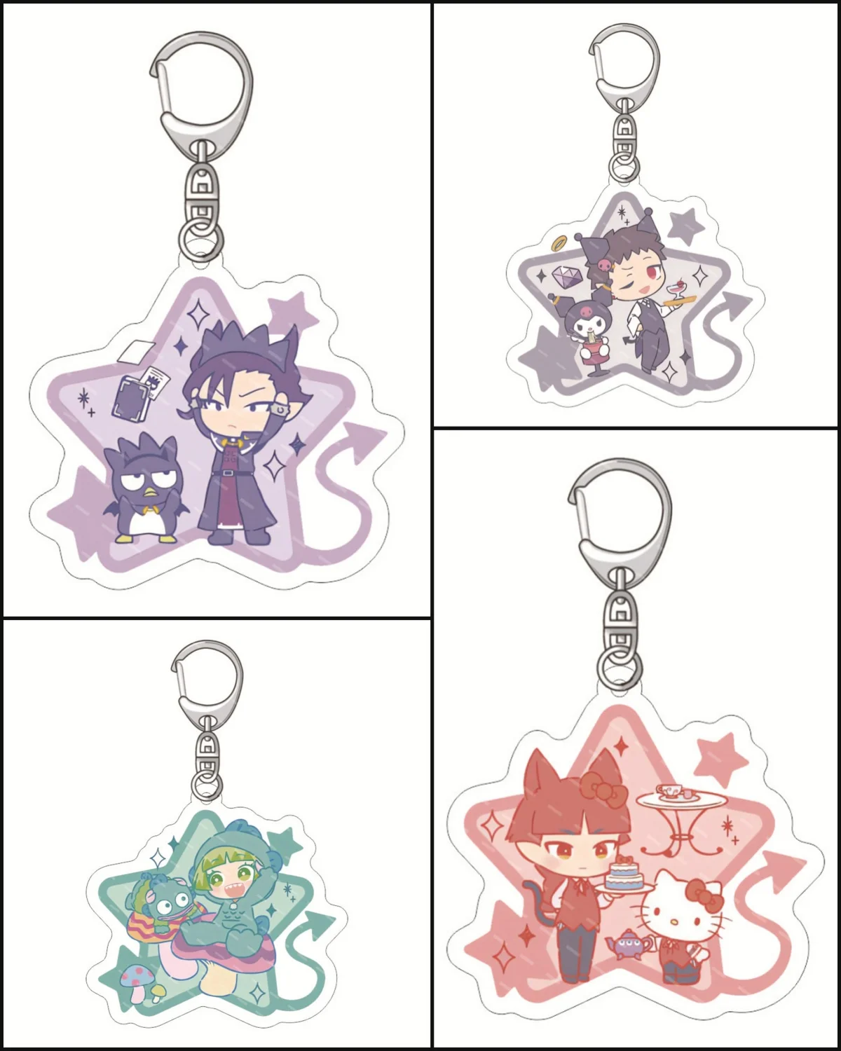 Anime Welcome To Demon-School Iruma-kun Keychain Figure Suzuki Iruma Valac Clara Key Chain Acrylic Keyring Car Bag friend Gifts