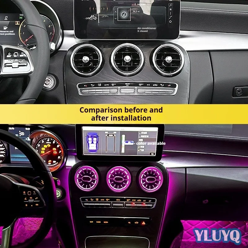For 2026 Mercedes C200L GLC C260L W205 Glowing Ambient Light, Air Conditioning Ambient Light Strip, Light Strip Accessories