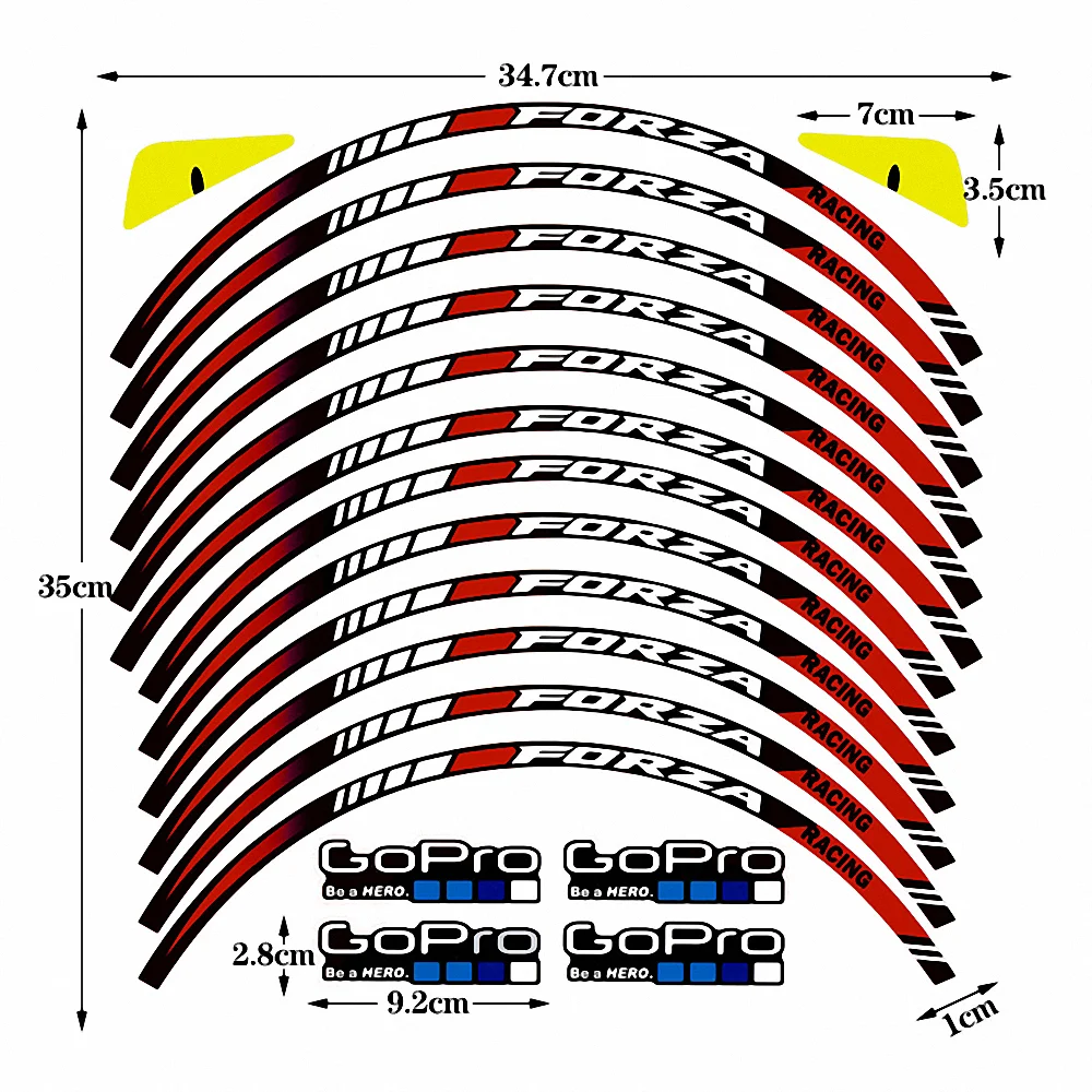 For Honda Forza Wheel Stickers Rim Decals Motorcycle Accessories Forza125 Forza250 Forza300 Forza350 125 250 300 350 NSS125 2023