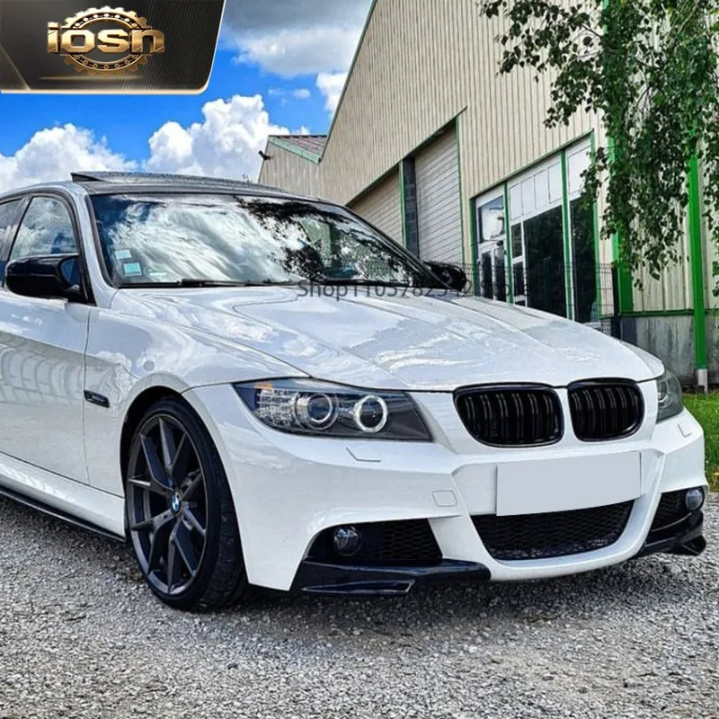TLXT  Front Bumper Lip Spoiler for BMW 3 Series E90 320i 330i LCI 2009-2012 Exterior Body Kit Modification Accessories