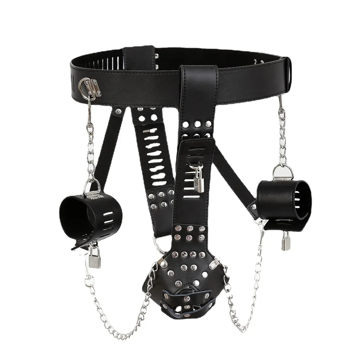 Ensemble de bondage BDSM 7.0 pour homme, string G, sous-vêtements, ceinture de chasteté, culotte sans entrejambe avec menottes, lingerie sexy