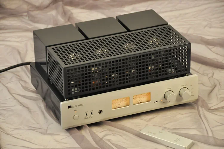 MUZISHARE X7 Amplifier Tabung Seimbang KT88 Amp Daya Rektifikasi Tekanan Tinggi Ganda GZ34 260W Phono Preamplifier Input XLR