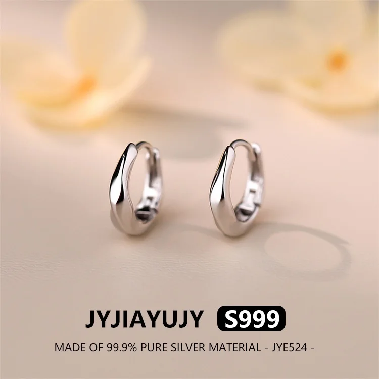 

JYJIAYUJY 100% цельно оригинальные серьги-кольца из чистого серебра S999 в наличии Mobius, модные ювелирные изделия, подарок на каждый день JYE524