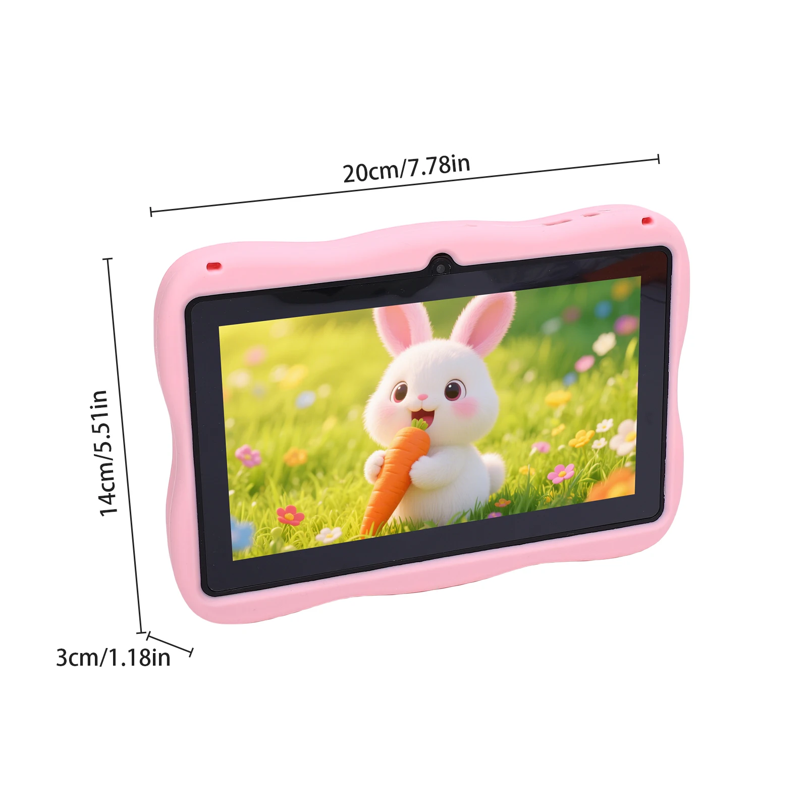 Kids Tablet 7-inch HD Display Screen for Android 7.0 Storage 1+16G and Dual Camera 200W Early Educational Learning Machine