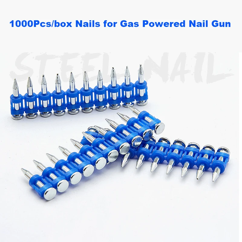 800pcs/1000pcs/box Gas Nails Industrial Iron Small Nails 19-38mm for Board Al-Alloy Window Frame Gas Nail Fastening Construction
