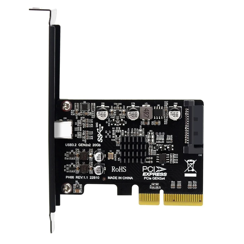 ASM3242 PCI-E Adapter Card PCI-E to Type -C USB3.2 Gen2 Riser Expansion