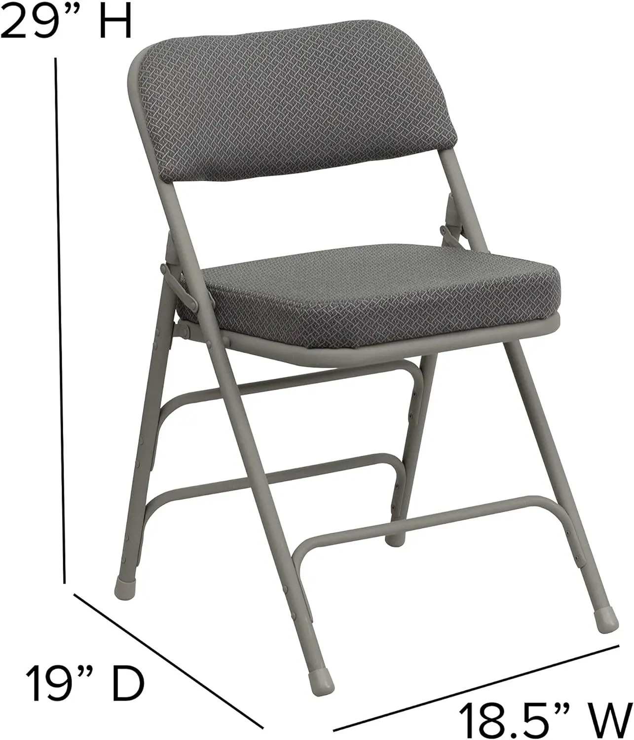 Hercules Series Metal Folding Chairs with Cushioned Seat, Fabric Upholstered Event Chairs with 300-lb. Static Weight Capacity