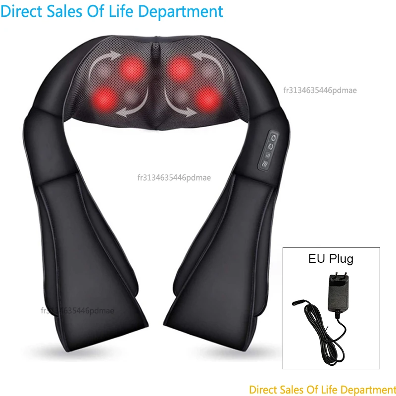 شياتسو الرقبة والكتف مدلك ساخنة الظهر مدلك U شكل العجن العميق وسادة تدليك كهربائية للرقبة الخصر الساق الجسم