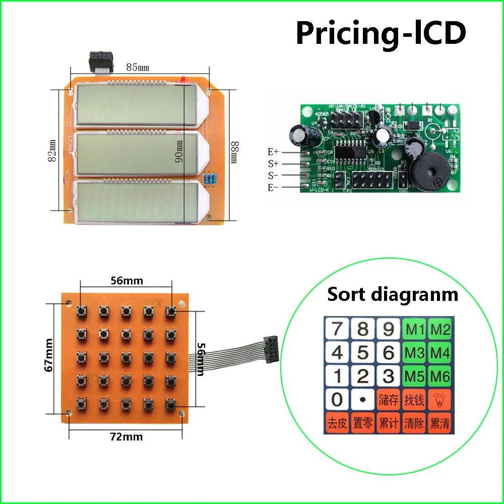 Imagem -03 - Acessórios Caseiros de Balança Eletrônica Placa de Circuito Mãe Lcd Led Display Preto e Vermelho Diy