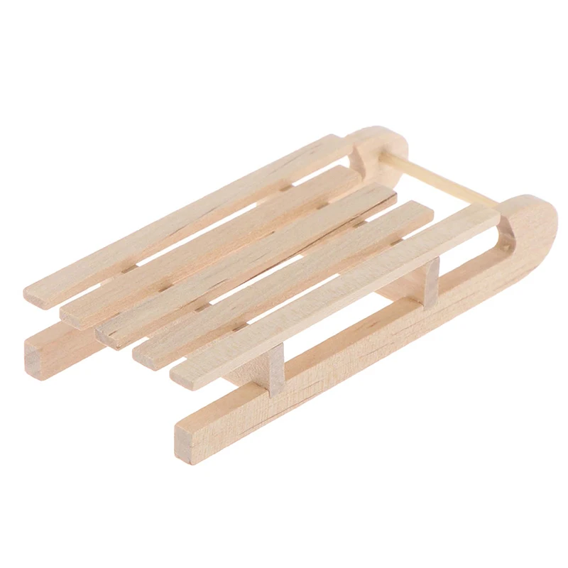Mini traîneau de Noël l'inventaire en bois, modèle de maison de courses, accessoire de bricolage, 1/12