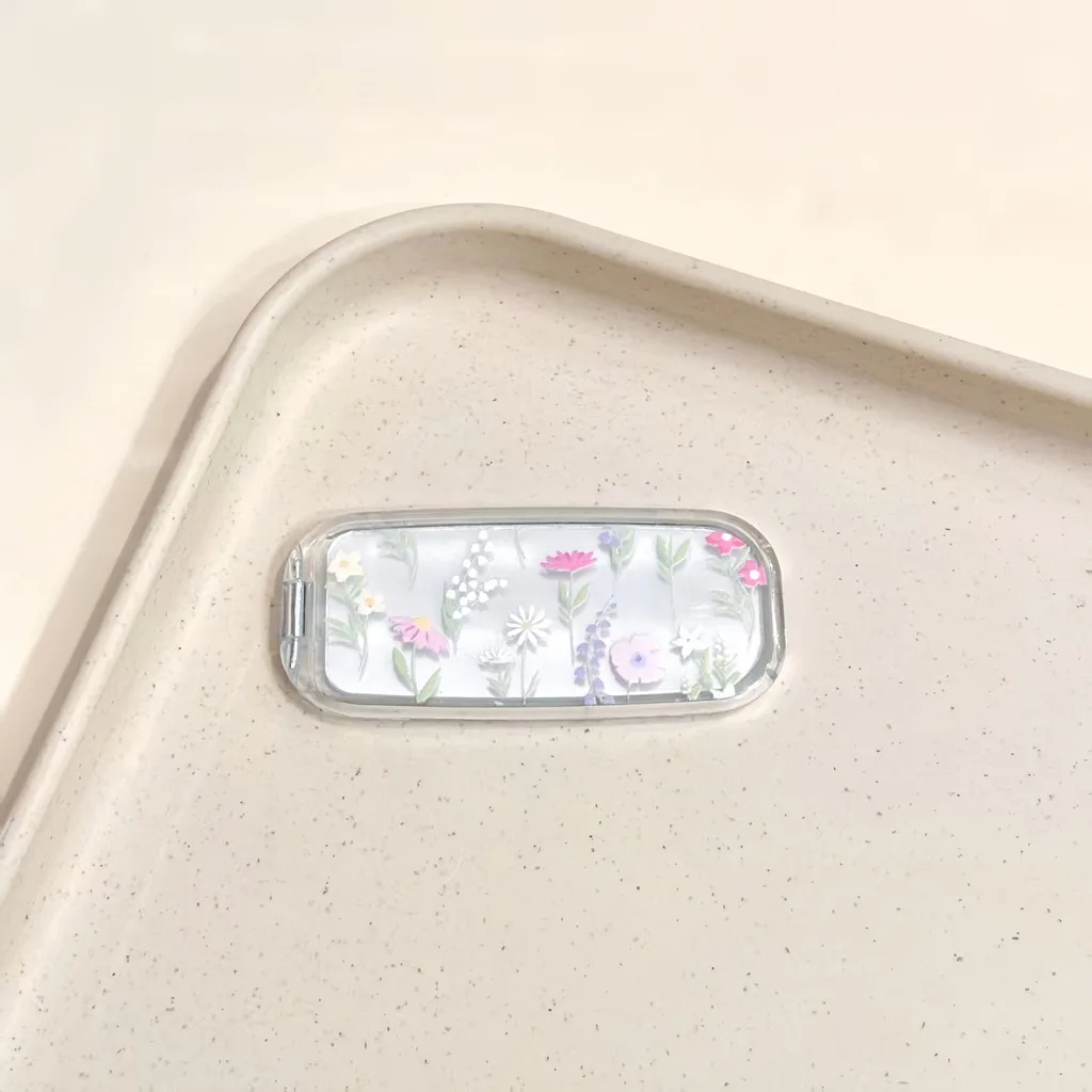 

Car Fridge Tablet Mirror Foldable Multifunctional Desk Mirror Foldable Floral Acrylic Mirror Smooth For Fridge Home Outdoor
