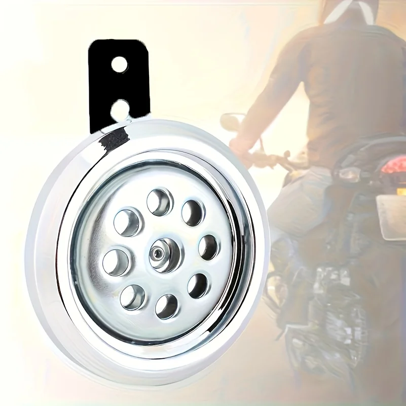 General  Motorcycle Electric 12V Circular Silver Bowl-Type Horn Motorcycle Loudspeaker CD Speaker