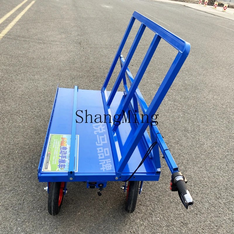 

CL electric four-wheel new construction site pull plate cart electric pull glass folding truck gypsum board transporter