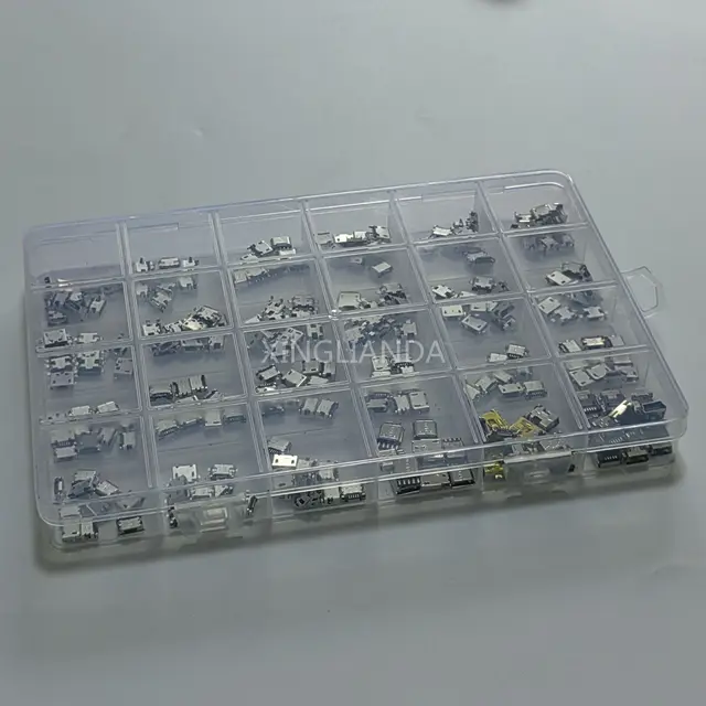 240 sztuk/zestaw 24 wartości * 10 sztuk Micro USB 5Pin złącze typu jack zestaw złączy wtykowych zestaw do telefonu Moblie Power Bank