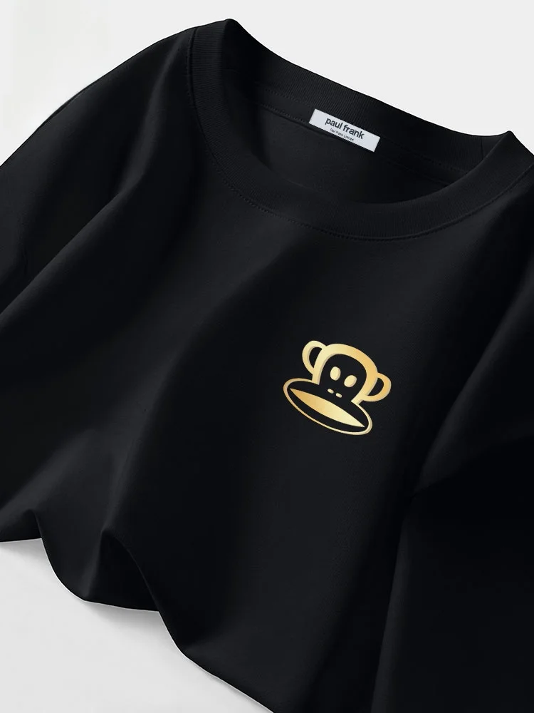 

Новая летняя футболка из чистого хлопка с золотым принтом, свободного кроя, дышащая, с коротким рукавом