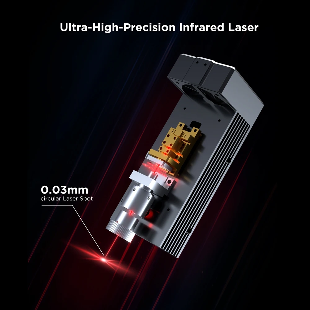 ACMER 2W Modulo laser rosso 1064 per P1 20W P2 33W Macchina per incisione laser Incisione metallo Ossido di alluminio Acciaio inossidabile Plastica