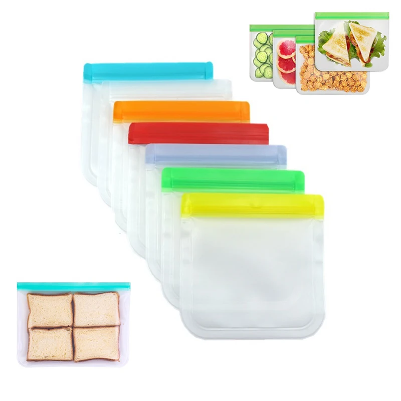 1pcs Food Storage Bag Reusable Stand Up Zip Shut Bag Leakproof Containers Fresh Bag Sealed Snack Fresh Wrap Bags Thickened