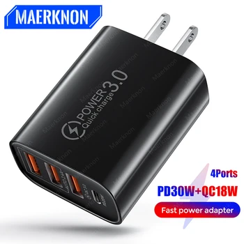 48W USB şarj cihazı hızlı şarj 3.0 tip C PD hızlı şarj için iPhone 12 13 Xiaomi Samsung duvar cep telefon şarj ab/abd Plug