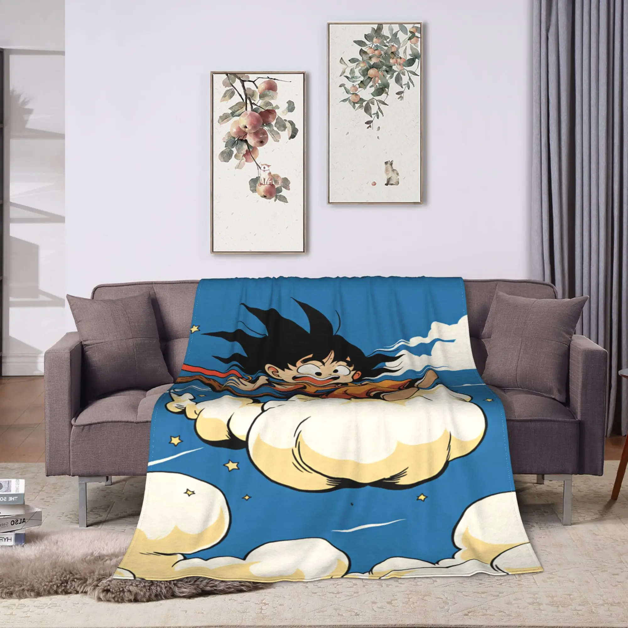 Soft Blanket Picnic Anime D-Dragons B-Balls  Bedding Throws  Flannel Bedspread For Bedroom Graphic Sofa Bed Cover