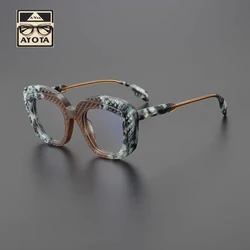 High Quality Vintage Glasses Frame Women Designer Brand Thick Edge Large Frame Acetate Personality Prescription Eyewear for Men