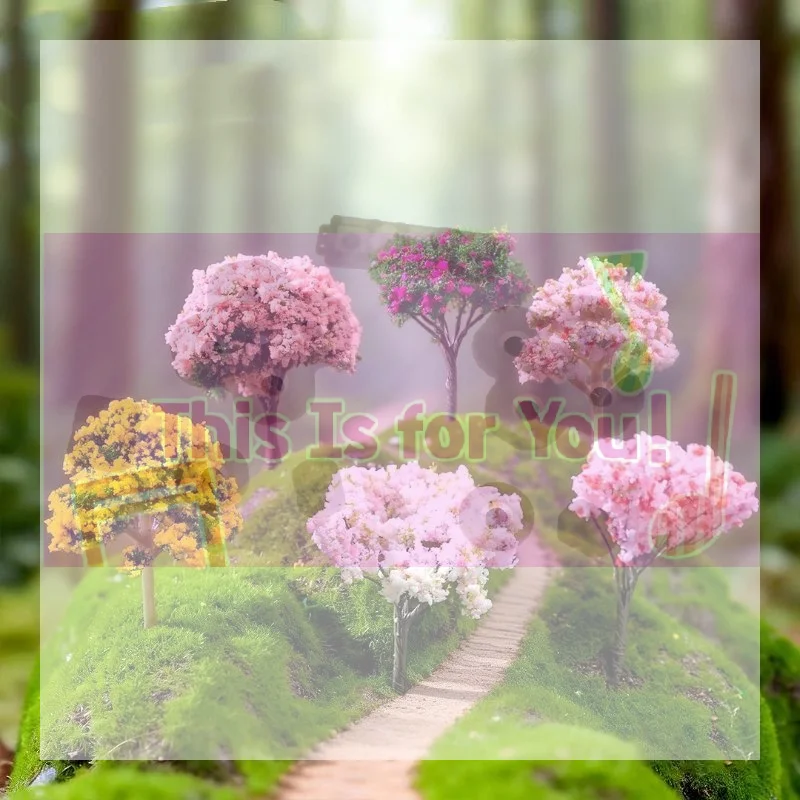 【MA】Mini Artificial Flower Trees With Vivid Colors And Realistic Look Perfect For Fairy Garden Micro Landscape DIY Decor