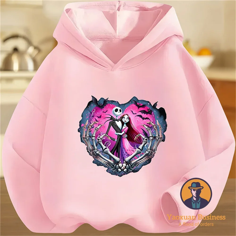 2025 للأولاد والبنات الكابوس قبل عيد الميلاد مبطن بالصوف هوديي شبح طباعة الشتاء يندبروف