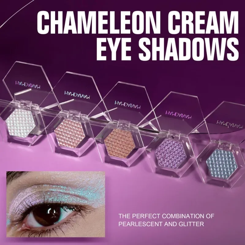 الحرباء بريق عينيه جديد 5 ألوان لامع تمييز متعدد الألوان طويلة الأمد ظلال العيون مستحضرات التجميل ماكياج للنساء