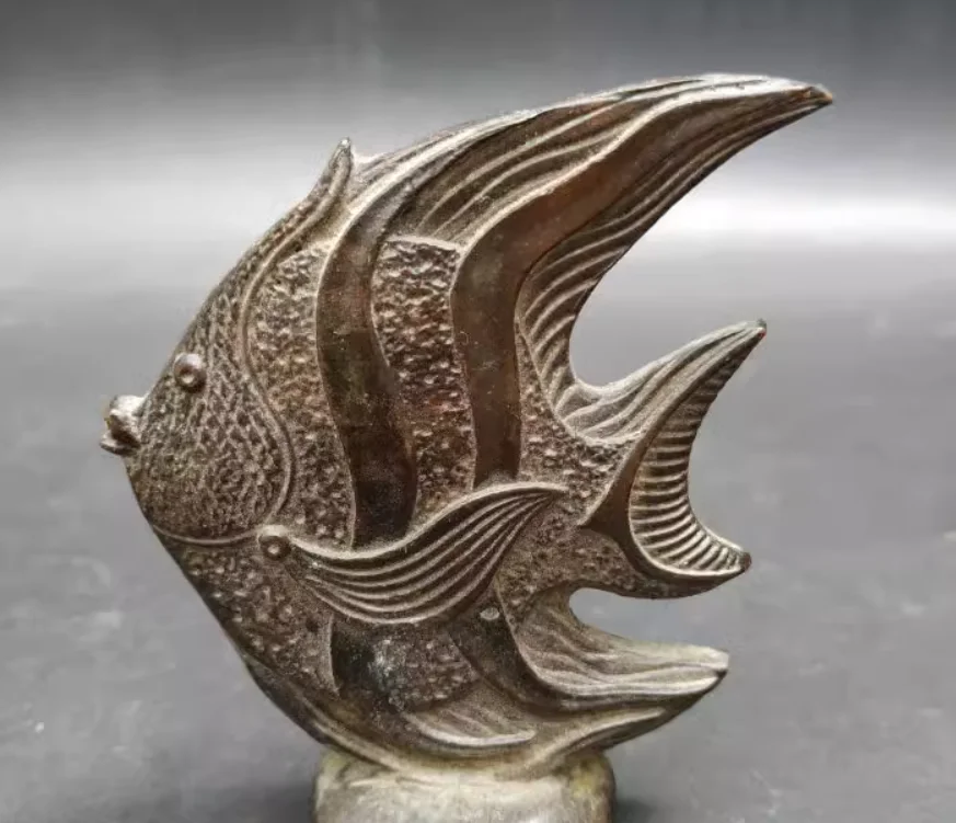 

Imitation copper tropical sea fish sole solid retro tabletop decoration