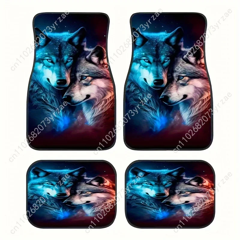 

Cool Wolf 4pcs Universal Car Floor Mats All-Season Fashionable Auto Interio Absorbent Non-Slip Washable Car Floor Mats