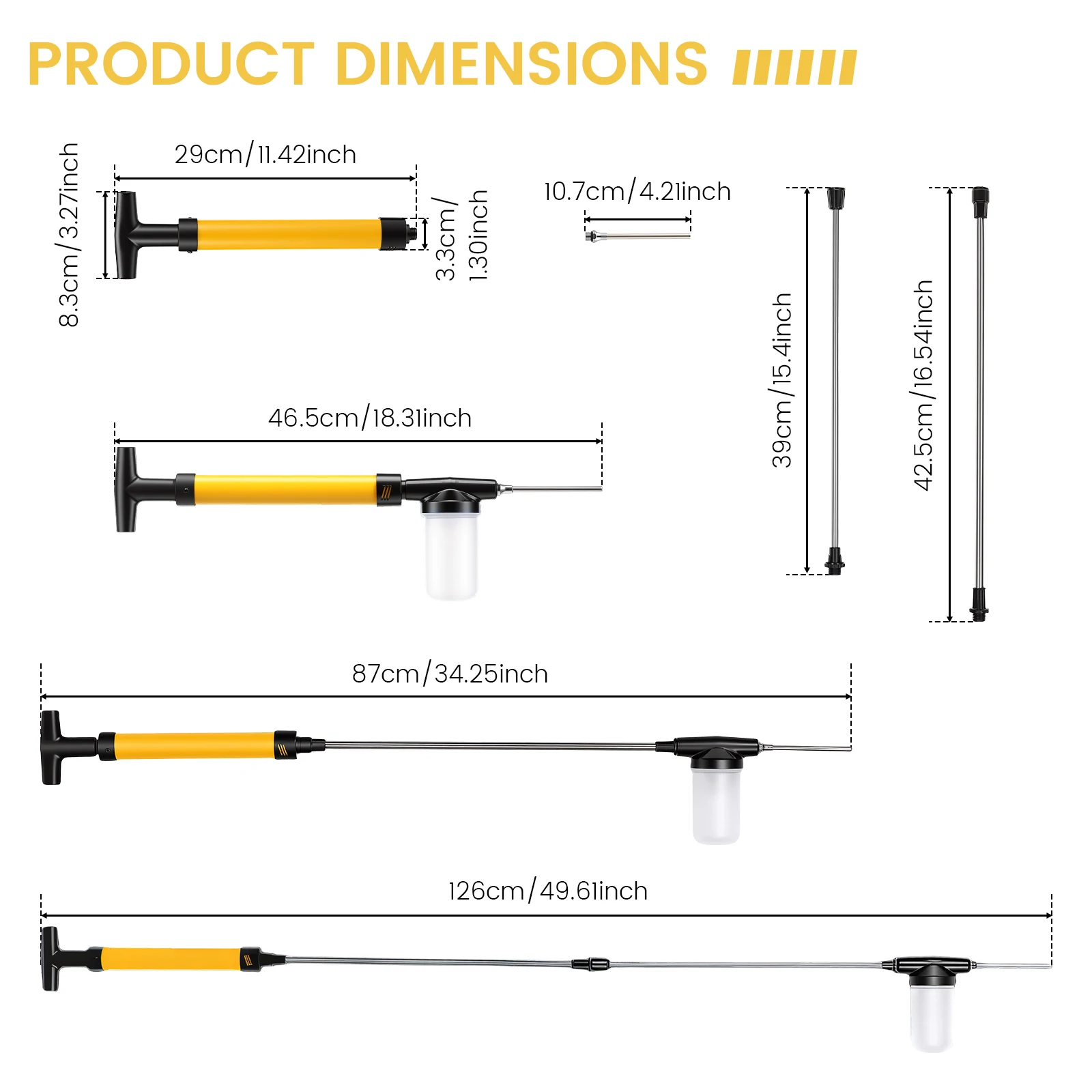 1Set 4 FT Powder Duster Pest Control Sprayer 120 ml Long Stainless Steel Extension Wand Bulb Dust Applicator for Garden Wasp