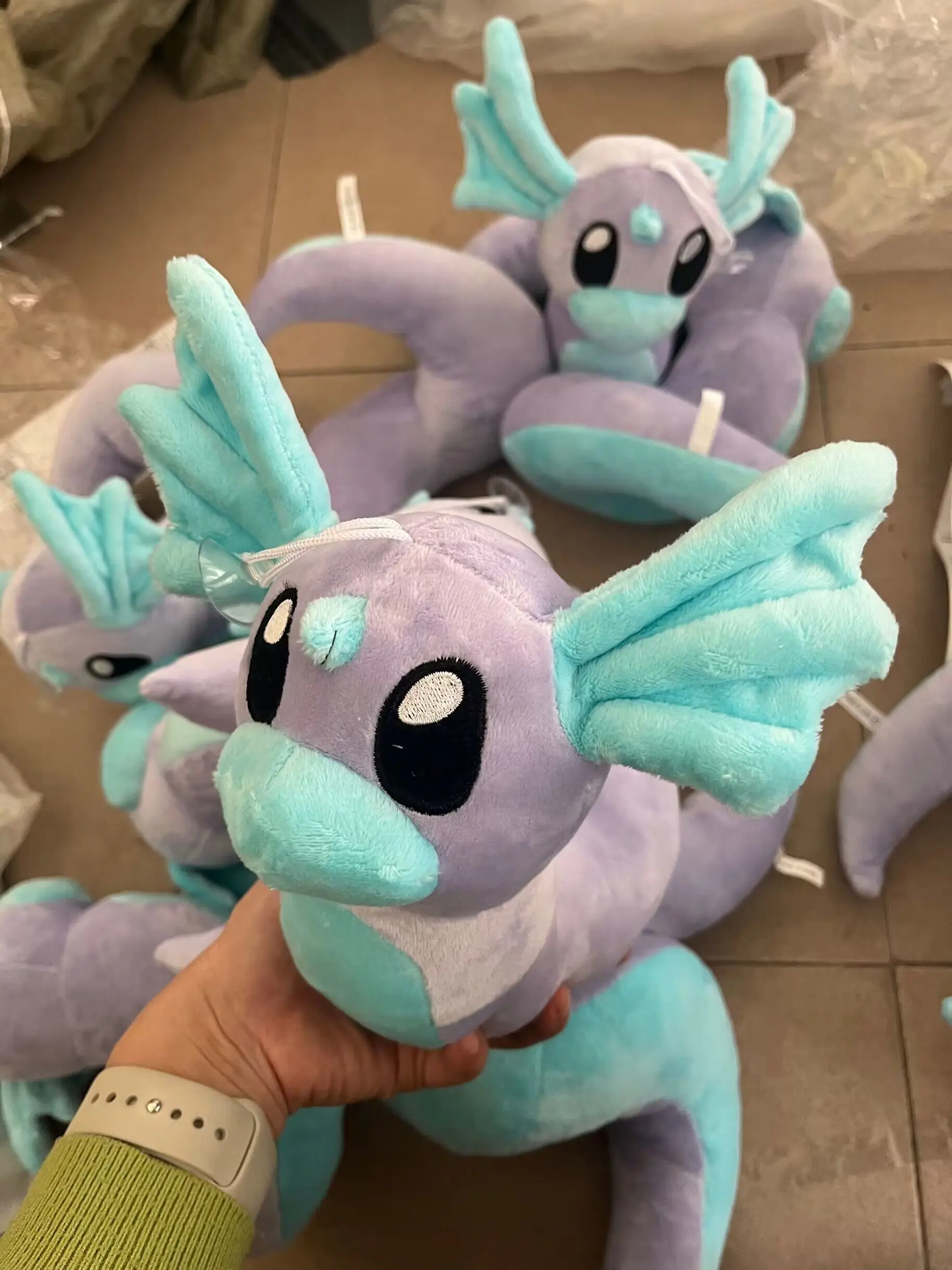 10pcs/lot Anime Pokemon Kawaii Dragonair 20cm Stuffed Plush Cartoon Peluche Dolls Christmas Gift Baby Toys For Children