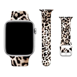 Leopard Silicone Strap for Apple Watch Band 45mm 41mm 49mm 44mm Bracelet for IWatch Series Ultra 9 8 7 6 5 4 3 SE 42mm 40mm 38mm