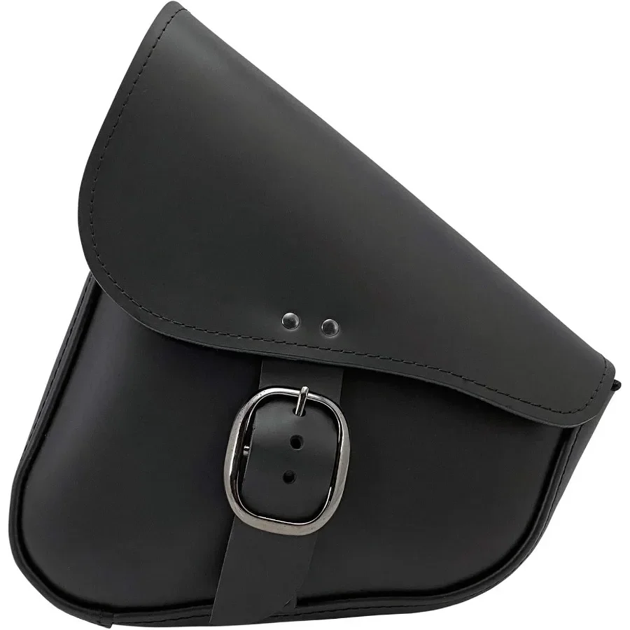 

Черная кожаная мотоциклетная сумка маятника, предназначенная для моделей Softail и треугольных маятника с хромированной пряжкой, изготовленная в США f